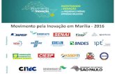 Movimento pela Inovação em Marília - 2016€¦ · Movimento pela Inovação em Marília - 2016. Evento 310 inscritos 182 instituições/empresas Atendimento Personalizado 122 inscritos