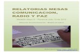 RELATORIAS MESAS COMUNICACION, RADIO Y PAZ · 2018. 4. 25. · Relatorías mesas comunicación, radio y paz. 7 2.3 DESARROLLO DE LA MESA MEDELLÍN 2.3.1 Plenaria de preguntas Pregunta