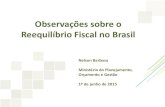 Observações sobre o Reequilíbrio Fiscal no Brasileesp.fgv.br/sites/eesp.fgv.br/files/file/Observações...Selic (fim de período - %a.a.) 13,25 11,50 10,50 10,00 Câmbio (fim de