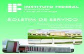 BOLETIM DE SERVIÇO - IFMG Campus Formiga · BOLETIM DE SERVIÇO Lei nº 4.965 de 05/05/1996 Publicado em 31 de março de 2016 Boletim de Serviço nº 20 FED Minas pus Gerais INSTITUTO