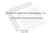 ESTUDO DE IMPACTO DE VIZINHANÇA - EIV€¦ · Loteamento - RECICLÁVEIS+REJEITOS - 184 habitantes 0,157 kg/hab.dia 0,628 kg/dia 28,80 kg/dia População Eco Garden Geração de resíduos