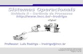 Sistemas Operacionais - lrodrigo.sgs.lncc.br · Curso de Sistemas Operacionais Petrópolis 22 de Setembro de 2008 Página: 2 de 55 Conceito de Processo : Em um Em um ambiente multitarefa,