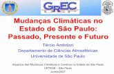 Mudanças Climáticas no Estado de São Paulo: Passado ... · Projeção do aquecimento regional em 2070, com relação a 1990:efeitos regionais muito diferenciados (IPCC 2007) Mudança