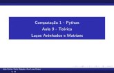 Computação 1 - Python Aula 9 - Teórica Laços Aninhados e ...jacarepagua.dcc.ufrj.br/~ladybug/aulas-python1/aula9_teorica.pdf · Computac˜ao 1 - Python Aula 9 - Teo´rica La¸cos