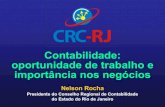 Contabilidade: oportunidade de trabalho e importância nos ...€¦ · Contabilidade: oportunidade de trabalho e importância nos negócios Nelson Rocha Presidente do Conselho Regional
