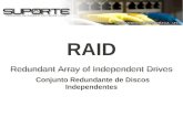 RAID - UFES · RAID 4 O desempenho oferecido é razoável nas operações de leitura, pois podem ser utilizados todos os discos em simultâneo. Sempre que os dados são escritos no