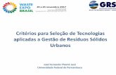 Critérios para Seleção de Tecnologias aplicadas a Gestão de Resíduos Sólidos Urbanos · 2020. 5. 19. · Geração de Resíduos Sólidos Urbanos em 1 hora ... municipais é