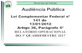 Lei Complementar Federal nº 141 de 13/01/2012 Artigo 36 ...“RIO-OPERACI… · Município de Palmas CONSULTAS E ATENDIMENTOS NAS UNIDADES DE SAÚDE E PAM TIPO DE ATENDIMENTO SET