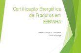 Certificação Energética de Produtos em ESPANHA · presente diploma e dos respectivos actos delegados que se venham a practicar. Caso se verifique que um produto não cumpre tais