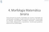 4. Morfologia Matemática binária · Introdução Metodologia: 1. Utilizaanoçãodeconjuntopararepresentarestruturas. 2. Transformaçãodosconjuntosporformaatorná-losmensuráveis