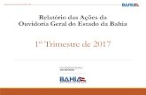 Relatório das Ações da Ouvidoria Geral do Estado da Bahia ... · segunda formação Cidadão em Ação A Ouvidoria Geral do Estado –OGE realizou no dia 09/02), mais um formação