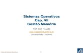 Sistemas Operativos Cap. VII Gestão Memória · Lições de Sistemas Operativos 7.5 Ligação de Instruções e Dados à Memória A ligação das Instruções e Dados a Endereços