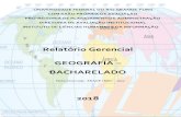 Relatório Gerencial GEOGRAFIA BACHARELADO · 2018. 12. 19. · Relatório Gerencial GEOGRAFIA – BACHARELADO Nota Cinco (05) - ENADE / MEC - 2017 2018. 2 UNIVERSIDADE FEDERAL DO
