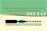 INTRODUÇÃO - FETAEP · ratórias ao 1º Congresso Estadual de Trabalhadores e Trabalhado-ras Rurais - CETTR - do Estado do Paraná, elaborando o regimento interno que foi aprovado