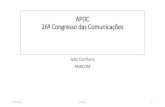 APDC 26º Congresso das Comunicaçõesstatic.viatecla.com/apdc/share/2016-10/2016-10... · Regulação •Mercados relevantes •Contexto Europeu e proposta de Código Europeu de