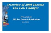 Section 27 - Overview of 2008 Income Tax Law Changes (8-1-08 · 2012. 7. 31. · Agricultural chemicals security credit (new Form 8931). Credit is 30% of qualified security expenditures