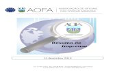 Resumo de Imprensa - AOFA · Aceda aqui (em pdf) aos resultados globais do Inquérito Aceda aqui (em pdf) aos resultados do Inquérito, ... CARGO / CARREIRA / GRUPO dez 2011 dez 2012