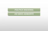 POLITICA NACIONAL DO MEIO AMBIENTE · órgão central: Ministério do Meio Ambiente (MMA), criado em novembro de 1992, tem como missão promover a adoção de princípios e estratégias