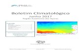 Boletim Climatológico€¦ · Anomalia do campo da pressão atmosférica à superfície para o mês de junho de 2017, com base nas reanálises NCEP/NCAR (Kalnay et al., 1996) relativamente