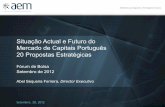 Situação Actual e Futuro do Mercado de Capitais Português 20 … · 2018. 1. 16. · 2 A presente apresentação contém, de modo muito resumido, as conclusões preliminares de