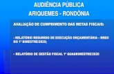 AUDIÊNCIA PÚBLICA ARIQUEMES - RONDÔNIA · A Audiência Pública é uma das Formas de Participação e de Controle Popular na Administração Pública no Estado Social e Democrático