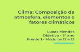 Clima: Composição da atmosfera, elementos e fatores climáticos · Clima: Composição da atmosfera, elementos e fatores climáticos Lucas Mendes Objetivo - 3º ano Frente 1 - Módulos