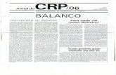 CONSELHO REGIONAL DE PSICOLOGIA — 6/ REGIÃO BALANÇO€¦ · tas de endereçamento. O JORNAL DO CRP-06 custa, hoje, CrS 920.000,00. Neste total estão incluídos os serviços jornalísti