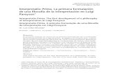 Interpretatio Prima. La primera formulación de una ... · 1. Introducción La importancia filosófica de Luigi Pareyson, dentro de la filosofía ita-liana contemporánea, es innegable.