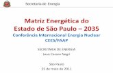 Matriz Energética do Estado de São Paulo 2035 Negri.pdf · Derivados de Petróleo Derivados da Cana (Etanol e Bagaço) GN Eletricidade Outros 2009 Outros: Carvão Vapor, Lenha,