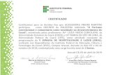 CERTIFICADO - ifce.edu.br · participou como OUVINTE da PALESTRA intitulada "O Turismo convencional e comunitário como totalidade no desenvolvimento do Ceará", ministrada pelas