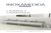 LAVABOS Y LAVAMANOS de Lavabos.pdf · 4. Lavamanos colectivo fabricado integramente en acero inoxi-dable AISI 304. · Con bastidor en tubo inoxidable de 35 x 35 mm · Patas regulables