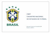 CNEF CADASTRO NACIONAL DE ESTÁDIOS DE FUTEBOL · QUANT ESTADO Acre Amapá Amazonas Pará Rondônia Roraima Tocantins TOTAL 26% 72,4% 27,6% 1 0 4 9 9 5 3 0 0 2 1 2 1 14 16 19% 0%