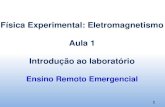 Física Experimental: Eletromagnetismo Aula 1 Introdução ao … · 2020. 7. 29. · Sequência de experimentos (aula 3 a 11) 1. Resistividade elétrica 2. Regras de Kirchhoff 3.