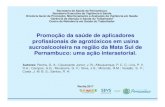 Promoção da saúde de aplicadores profissionais de ...€¦ · Promoção da saúde de aplicadores profissionais de agrotóxicos em usina sucroalcooleira na região da Mata Sul