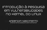 Anderson Nascimento · Introdução à pesquisa em vulnerabilidades no kernel do Linux Anderson Nascimento anderson [at] allelesecurity [dot] com [dot] br