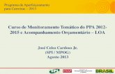 Curso de Monitoramento Temático do PPA 2012- 2015 e ... - José Celso... · PPA 2012-2015: PROGRAMA TEMÁTICO = = INDICADORES QUANTITATIVOS E QUALITATIVOS . PROJETOS de DESENVOLVIMENTO