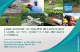 Como denunciar os impactos dos agrotóxicos à saúde, ao ......Campo Grande, MS, 2019 A Comissão Estadual de Combate aos Impactos dos Agrotóxicos do estado de Mato Grosso do Sul