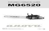 Instruções e manual do usuário MG6520 - Millasur...2. Remover a porca e remover a tampa da corrente. Set pára-choques cravado com dois parafusos na vanguarda da motosserra. 3.