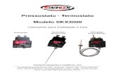 Pressostato - Termostato Modelo SKX3000...Introdução O SKX3000 é um Termostato ou Pressostato que recebe sinal de um Pt100 ou de um PIEZO, e tem uma saída analógica 4 a 20 mA,