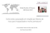 Global BurdenofDisease GBD Brasil-2017 · •Ambientais e ocupacionais: água, saneamento e lavagem de mãos inseguros, poluição do ar e riscos ocupacionais, entre outros. •Comportamentais:Exposição
