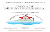 PROVA DE LÍNGUA PORTUGUESA - Concursos Militares...CONCURSO DE ADMISSÃO AO 1º ANO DO ENSINO MÉDIO CMBH 2016/2017 – PROVA DE LÍNGUA PORTUGUESA PÁGINA 1 CONFERIDO POR: _____