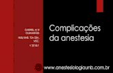 18: Complicações da anestesiaanestesiologiaunb.com.br/files/Complicacoes_Anestesia.pdf · 2018. 6. 18. · Complicações da anestesia GABRIEL M N GUIMARÃES HUB/UNB, TSA-SBA, MSC.