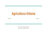 Agricultura Urbana - ceapg.fgv.br · - A Agricultura Urbana não é o centro, pois as iniciativas são mobilizadas a partir de outras questões (educação, geração de renda, meio