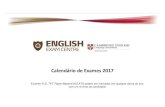 Calendário de Exames 2017 - English Exam Centre...Calendário de Exames 2017 Exames YLE, TKT Paper-Based e BULATS podem ser marcados em qualquer altura do ano com um mínimo de candidatos