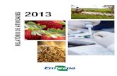 2013 RELATÓRIO DE ATIVIDADES...novos equipamentos, assim como novos procedimentos e manejos da agricultura que resultam em novos e melhores produtos agrícolas para o consumo de sua
