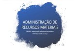 ADMINISTRAÇÃO DE RECURSOS MATERIAIS · 2020. 9. 4. · Atividades de suprimento •Seleção de materiais: padronização e definição de critérios para adotar novos materiais