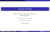 Inverses de P´olyagt-alea.math.cnrs.fr/alea2015/transp/Rolin.pdfInverses de P´olya Olivier Bodini1, Antoine Genitrini2 et Nicolas Rolin1 1Universit´e Paris 13 – LIPN 2UPMC Paris