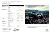 NUEVA PEUGEOT LANDTREK · 2020. 11. 30. · Peugeot es una marca restringida de AUTOMOBILES PEUGEOT. Octubre 2020. Año Modelo 2021. COLORES RINES TAPICERÍA DIMENSIONES EXTERIORES