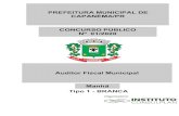 PREFEITURA MUNICIPAL DE CAPANEMA/PR CONCURSO ......3 CARGO: AUDITOR FISCAL MUNICIPAL (M) CONCURSO PÚBLICO – PREFEITURA MUNICIPAL DE CAPANEMA/PR Questão 05 A substituição do sintagma