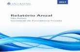 Relatório Anual - Portal Prev · 2018. 2. 28. · RELATÓRIO ANUAL 2017 1 O ano de 2017 foi um ano positivo para São Rafael com seu Patrimônio alcançando R$ 1,1 Bilhão ou 5%